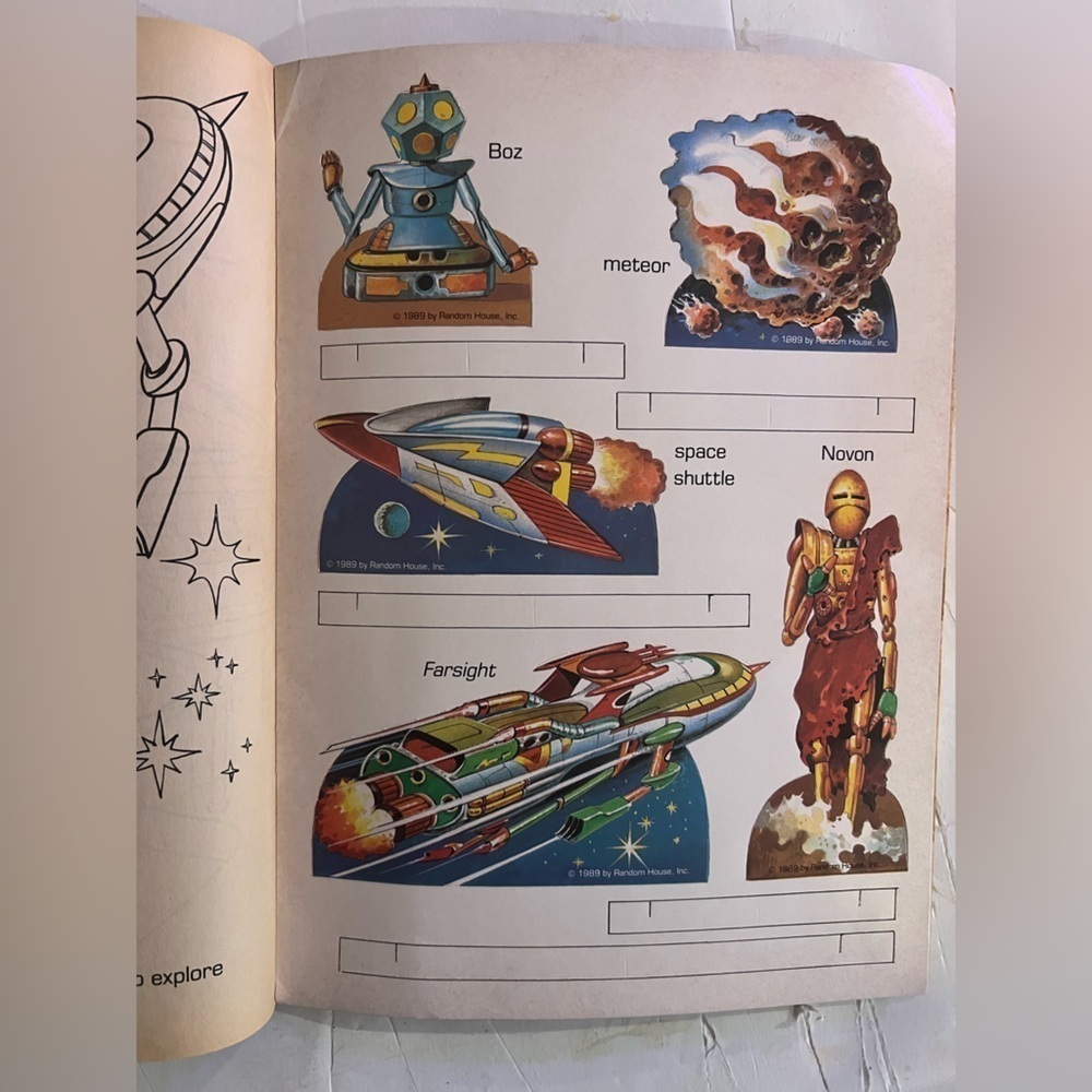1989 ROBOTS IN SPACE Coloring Book Random House - Picture 2 of 5